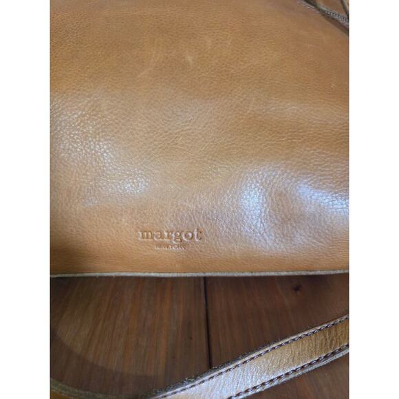 Margot New York Large Brown Leather Crossbody Bag Adjustable Strap boho - Picture 2 of 10